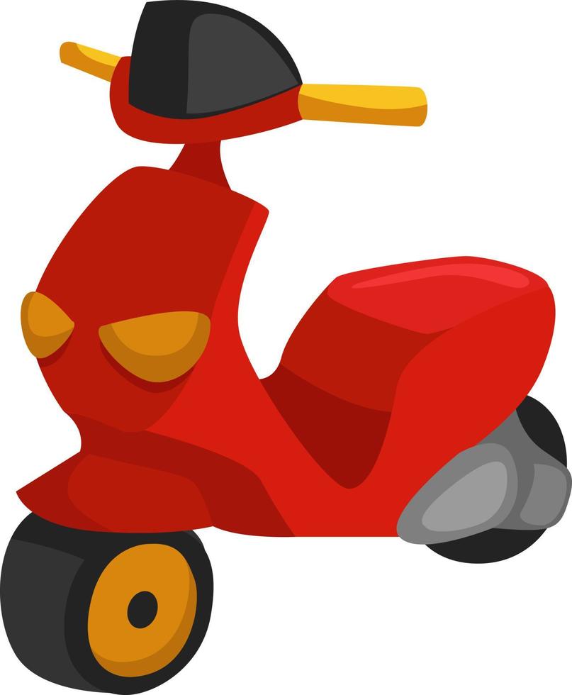 scooter rojo, ilustración, vector sobre fondo blanco