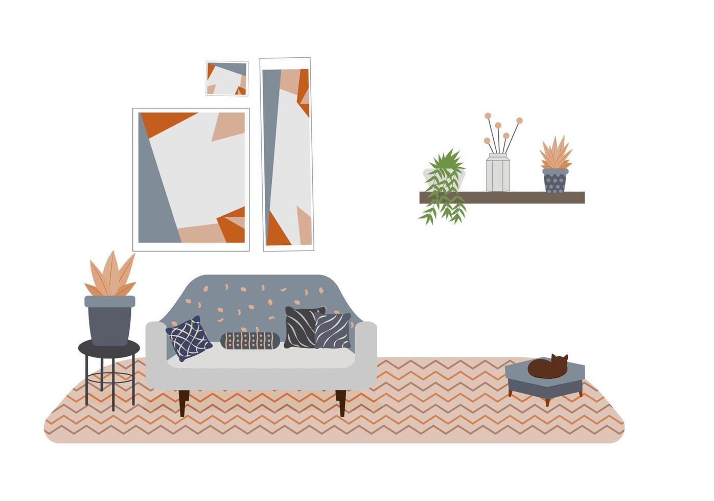 hygge style at home. vector