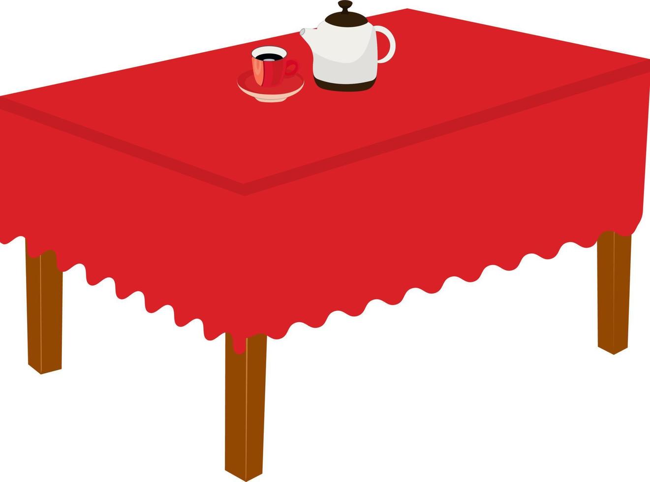Red table cloth, illustration, vector on white background