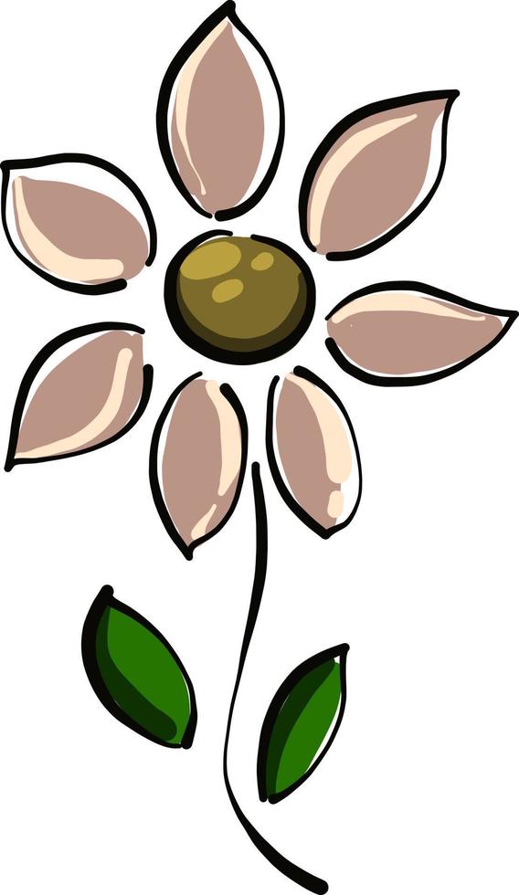 flor rosa, ilustración, vector sobre fondo blanco