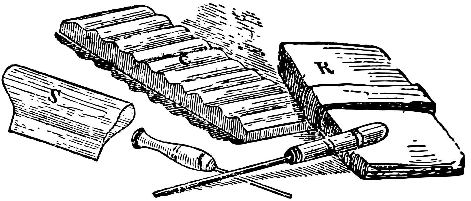 Currying Apparatus, vintage illustration. vector