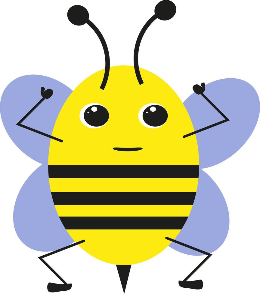 Yellow bee, illustration, vector on a white background.