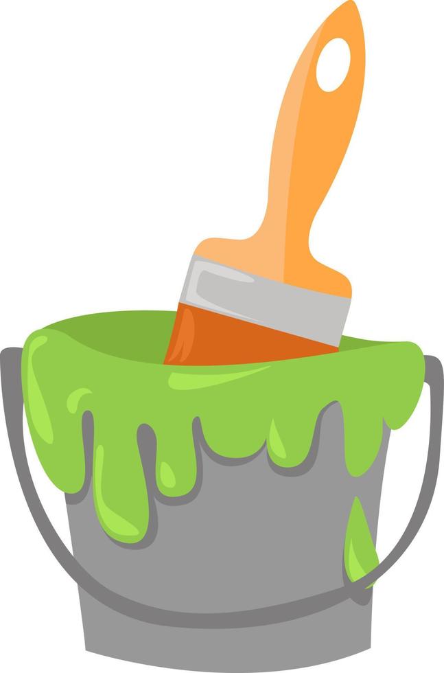 Green paint, illustration, vector on white background.