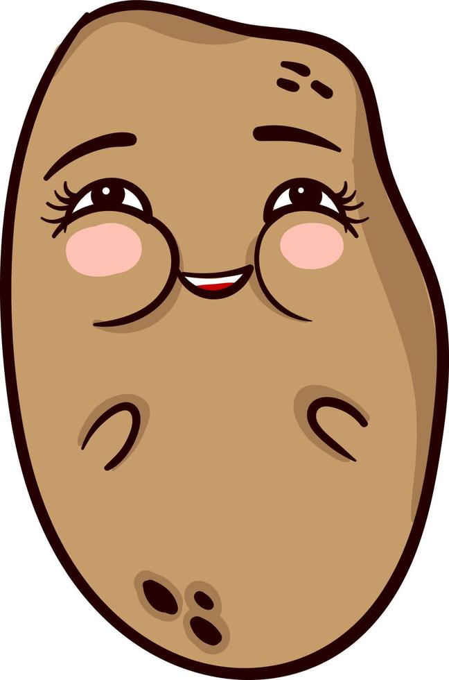 Cute little potato, illustration, vector on a white background.