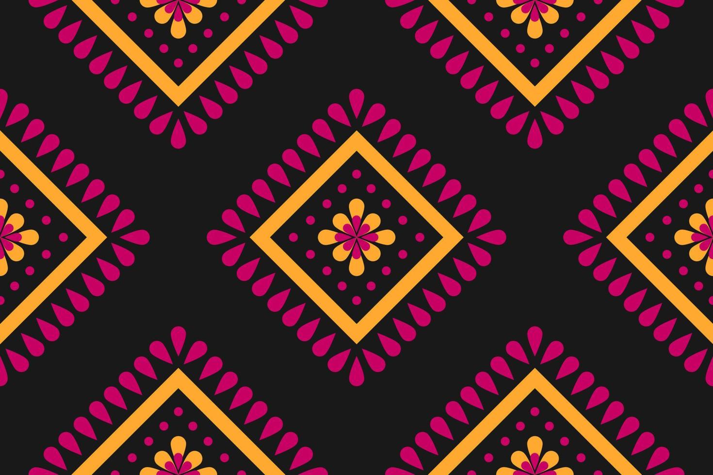 Fabric flower pattern background. Geometric ethnic oriental seamless pattern traditional. vector