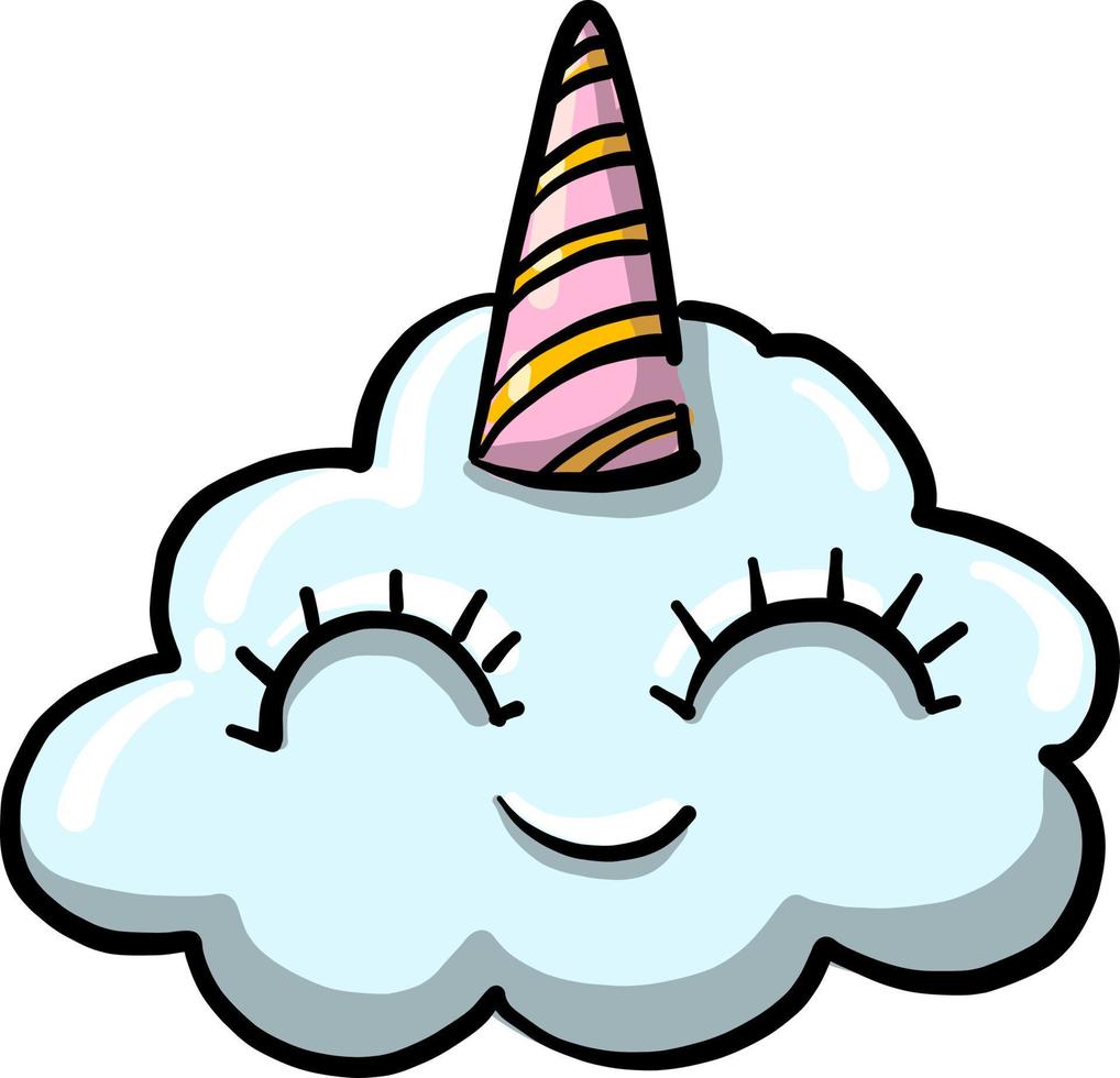 Funny cloud, illustration, vector on white background