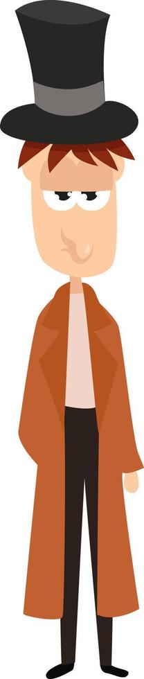 Man in a red coat ,illustration,vector on white background vector