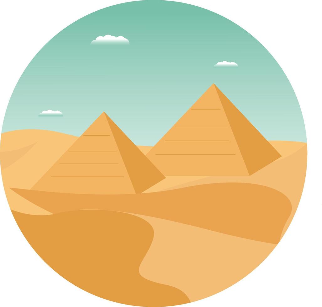 Two pyramids ,illustration, vector on white background.