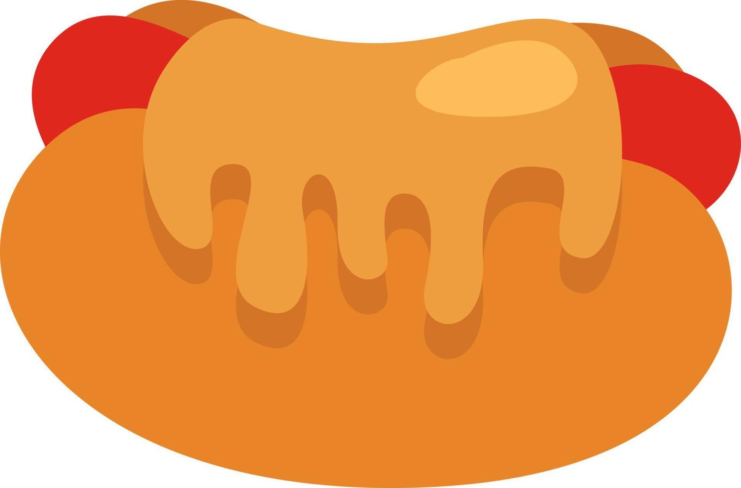 Gastronomy hot dog, illustration, vector on a white background.