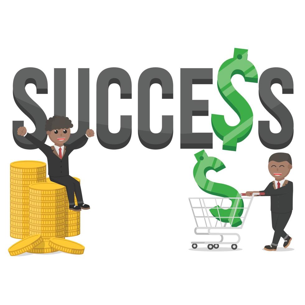 business african success people with text vector