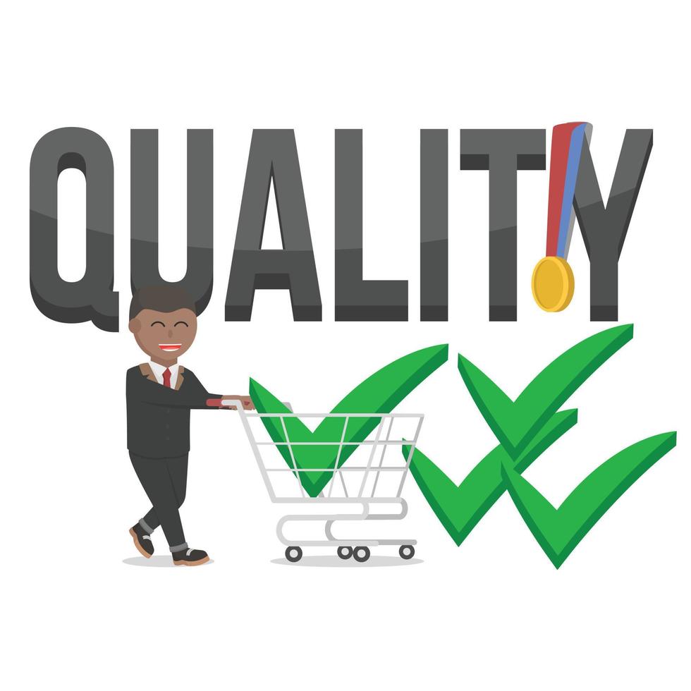 business african quality people with text vector