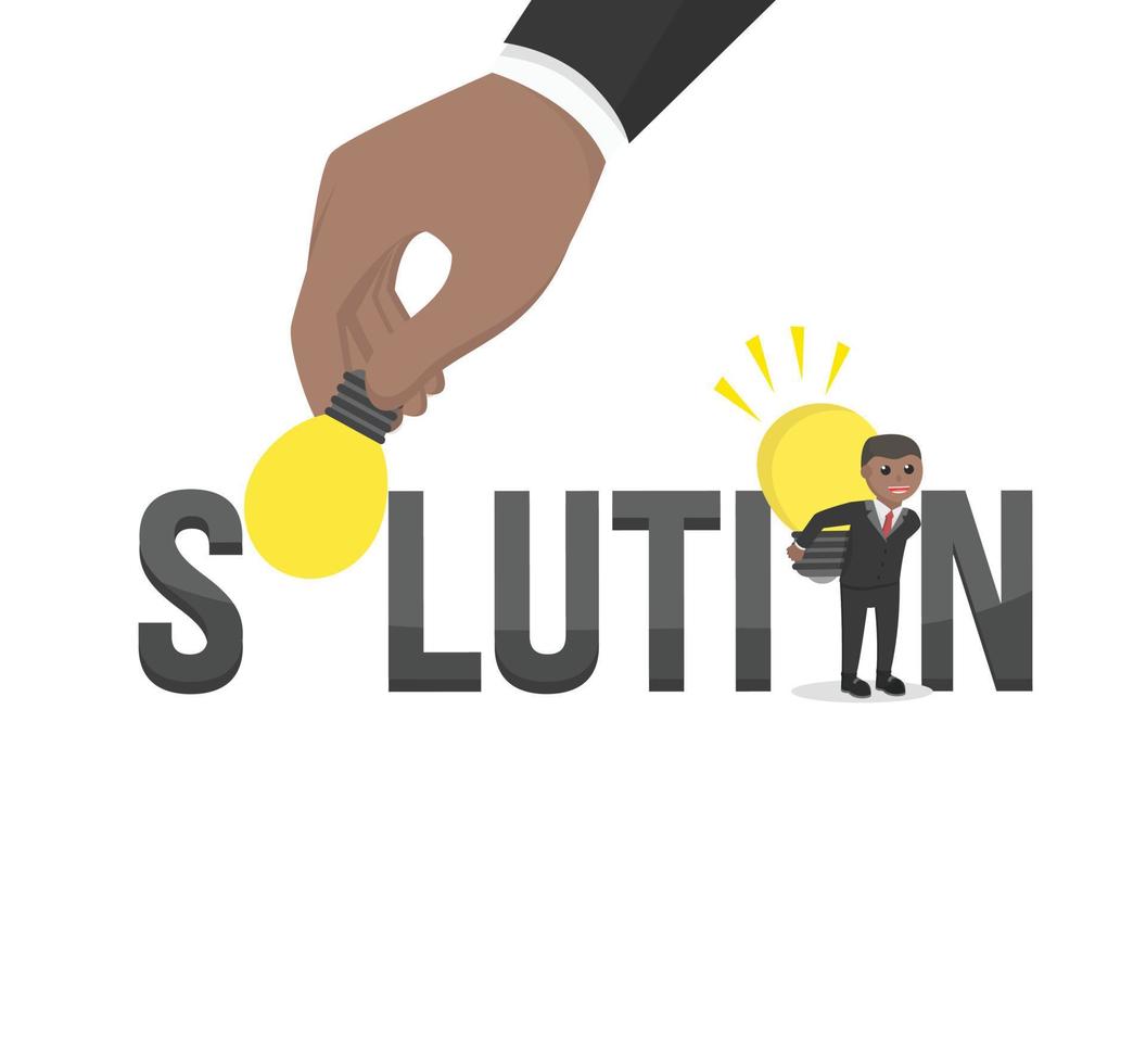 business african solution design character people with text vector