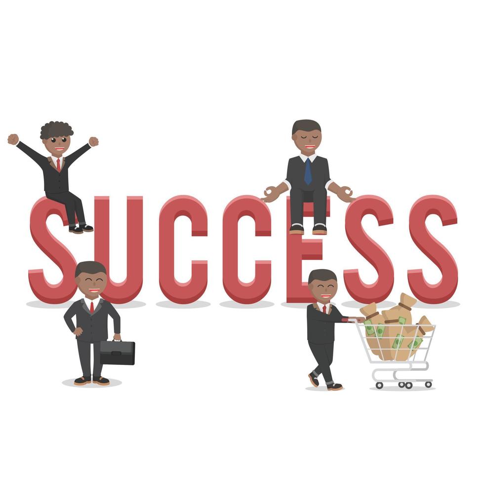 business african success with text vector