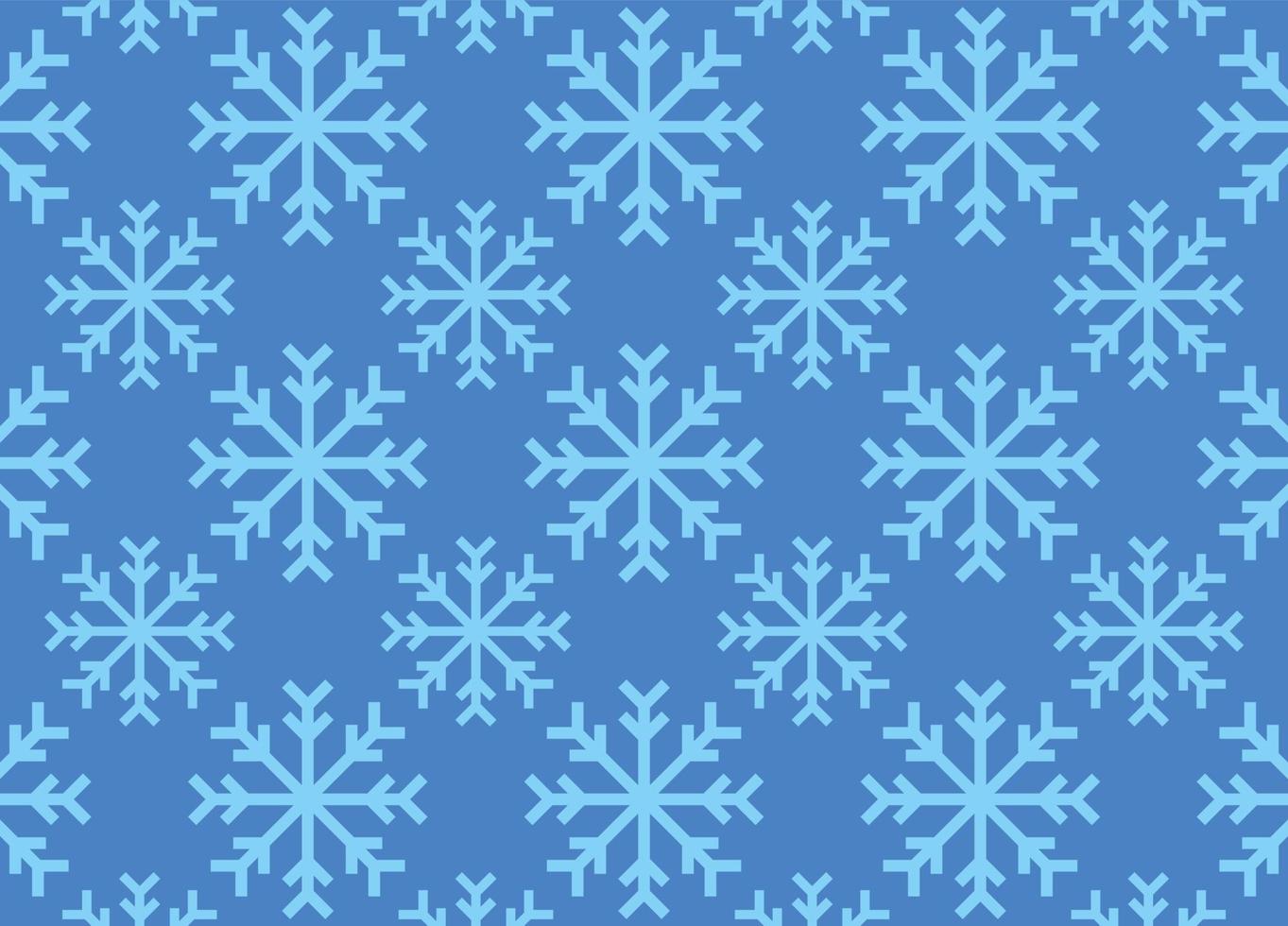 fondo azul con tema de invierno con patrón de copos de nieve vector