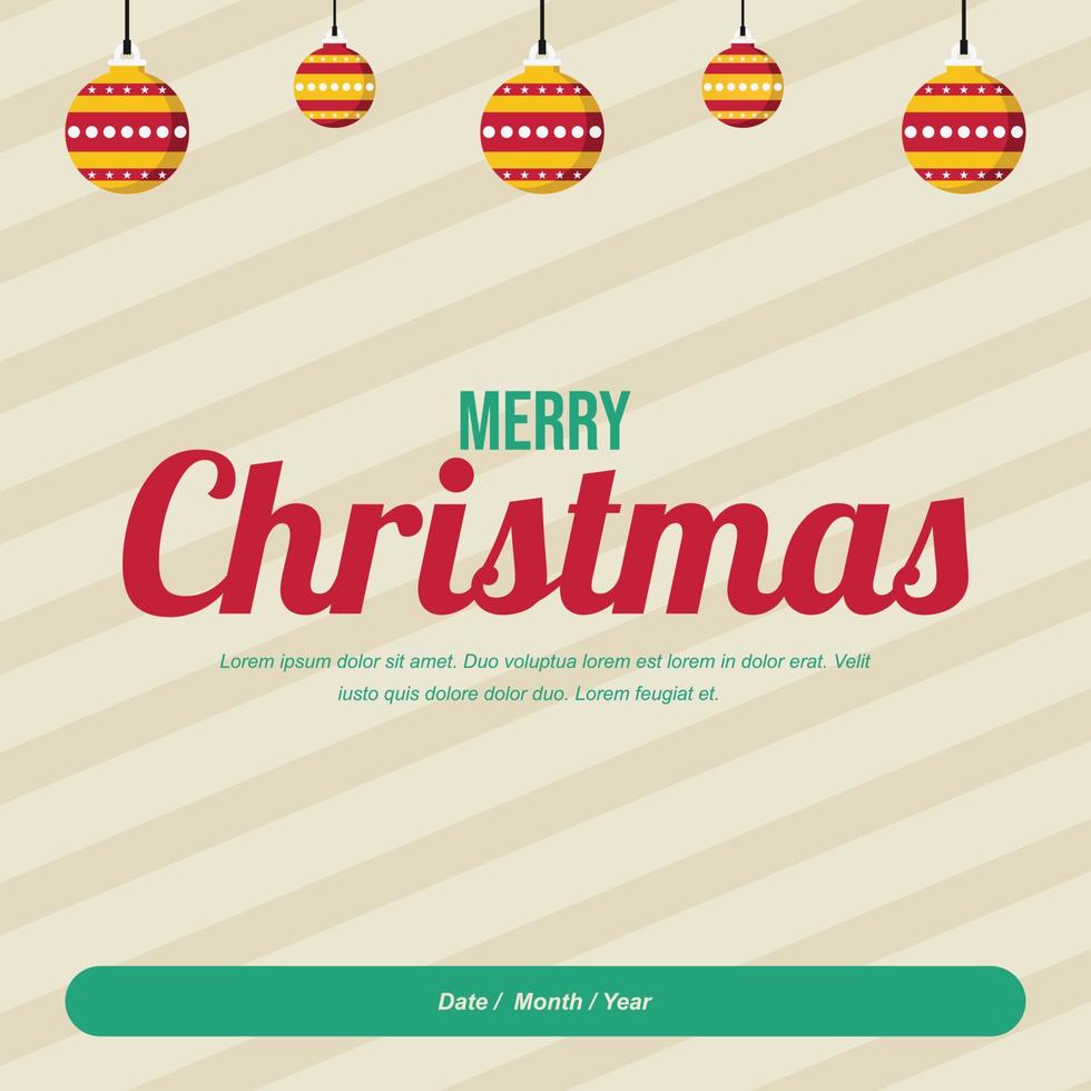 tarjeta de felicitación de banner de fondo de navidad, para redes sociales vector