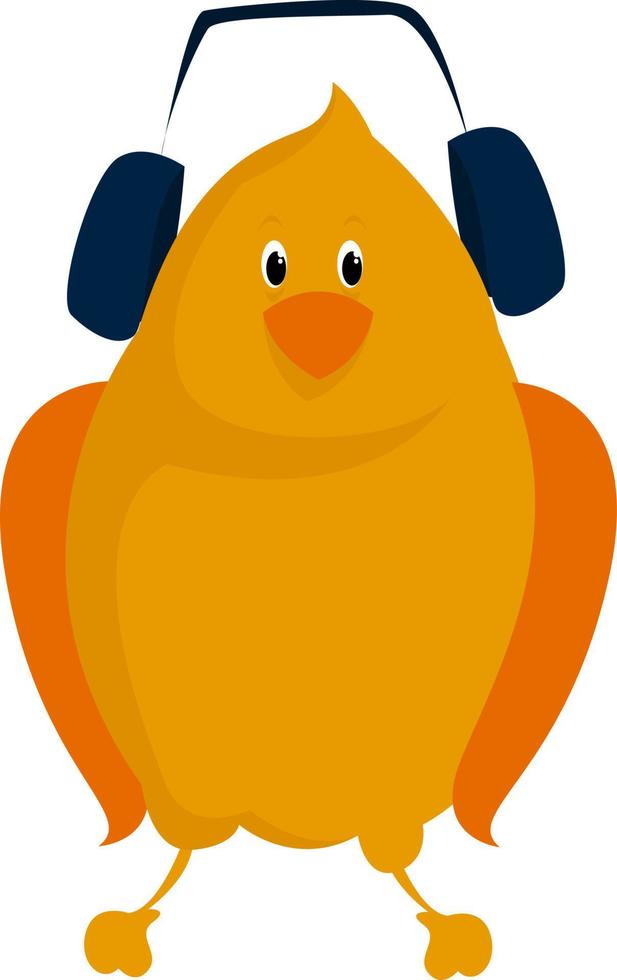 Yellow bird, illustration, vector on white background.