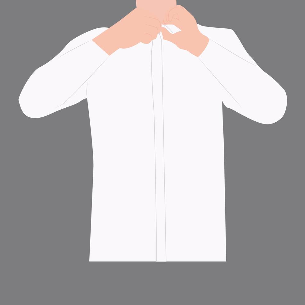 camisa blanca, ilustración, vector sobre fondo blanco.