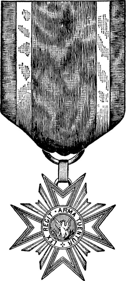 Badge of the Loyal Legion or Military Order of the Loyal Legion of the United States MOLLUS, vintage illustration. vector