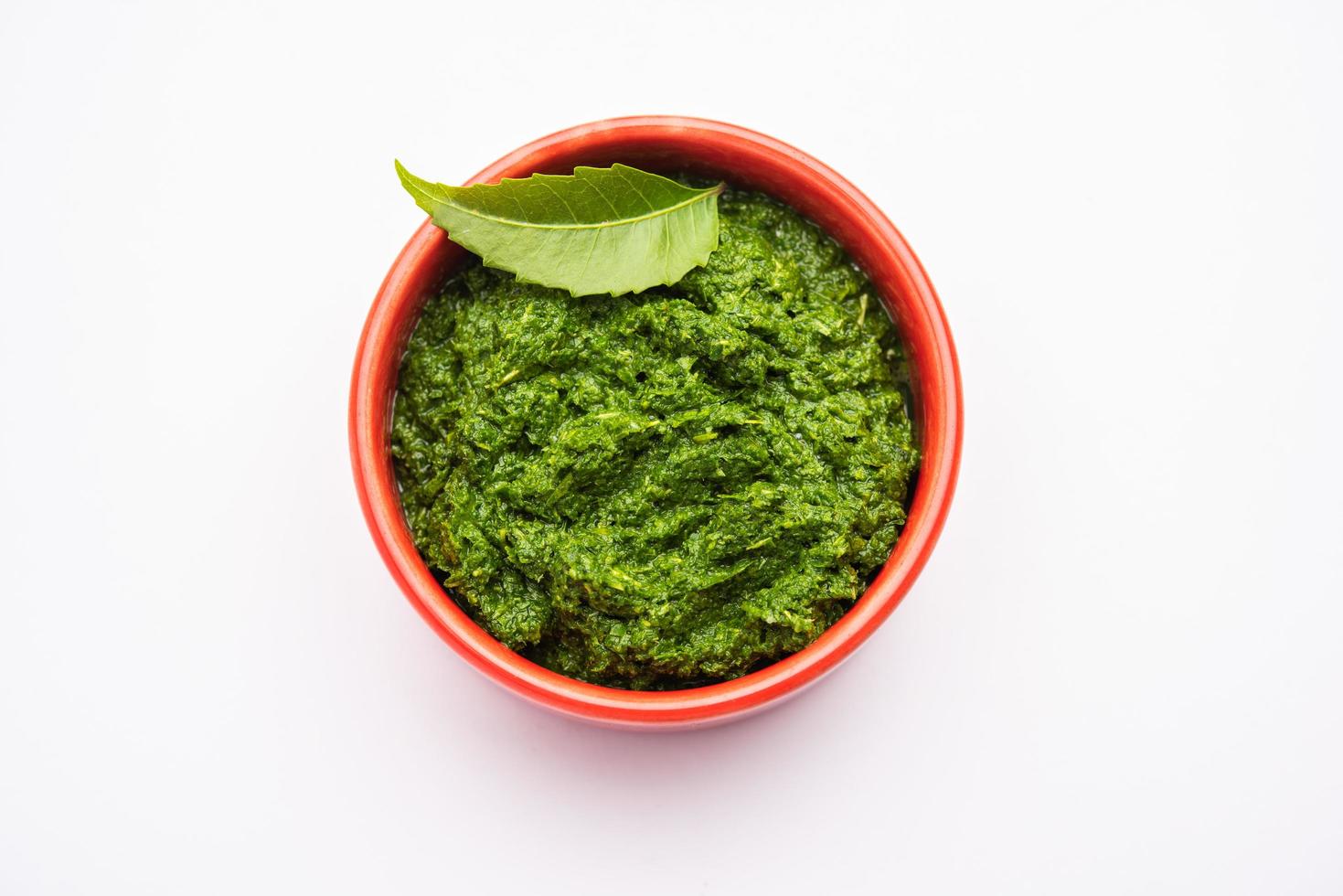 Neem Powder, paste and juice. Azadirachta indica or commonly known as nimtree or Indian lilac photo