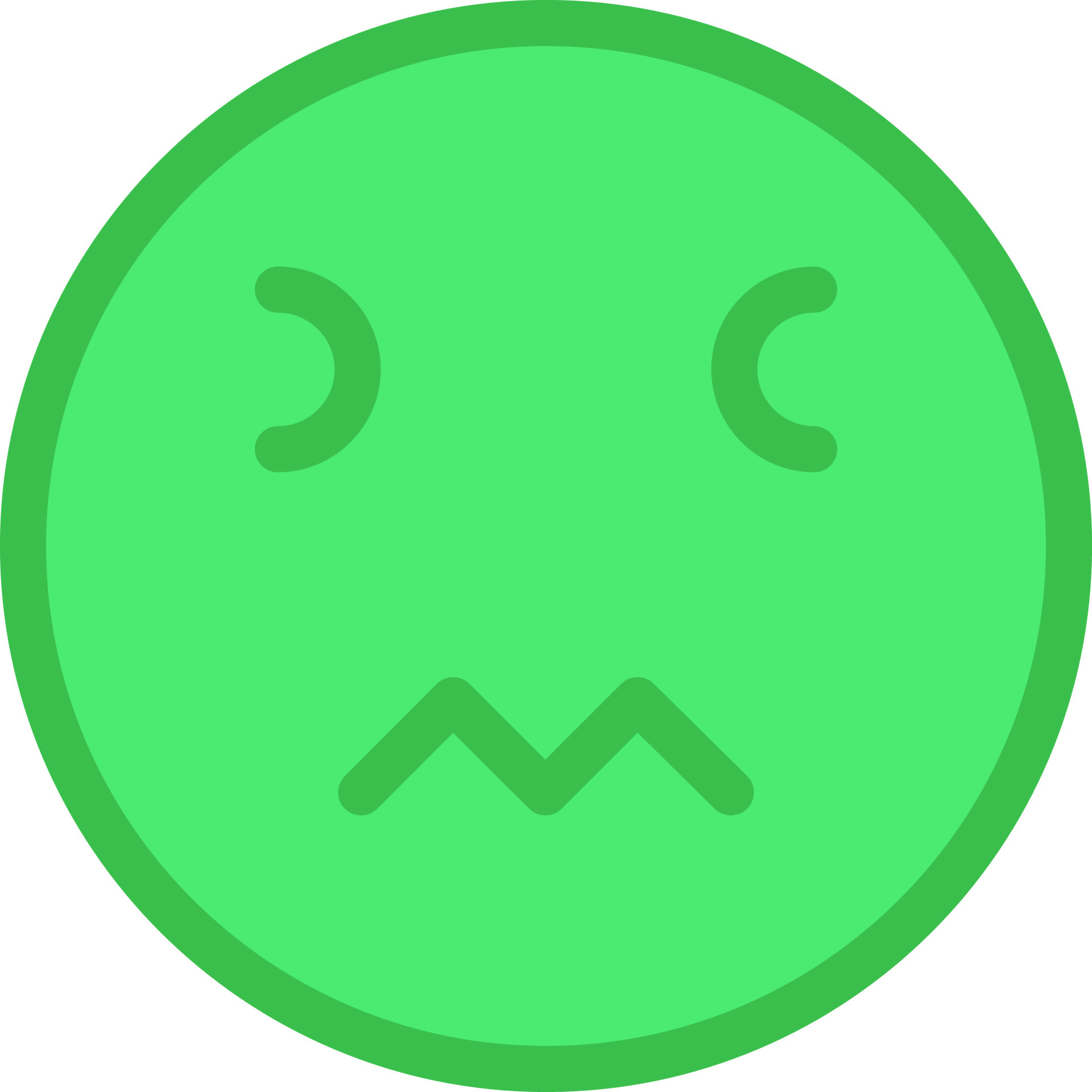 Green vomit smiley face, illustration, vector on a white background