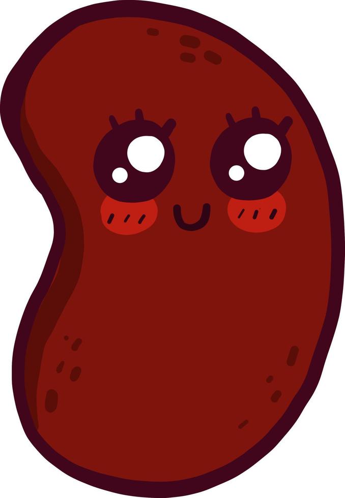 Cute little bean, illustration, vector on a white background.