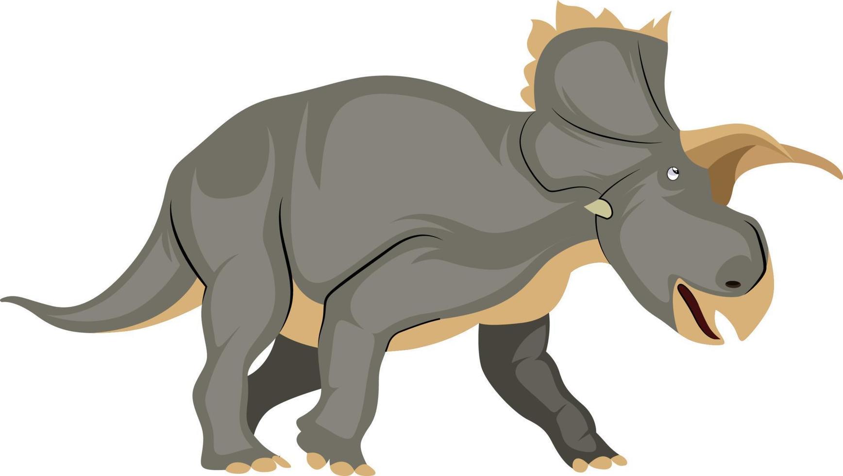 triceratops, ilustración, vector sobre fondo blanco.