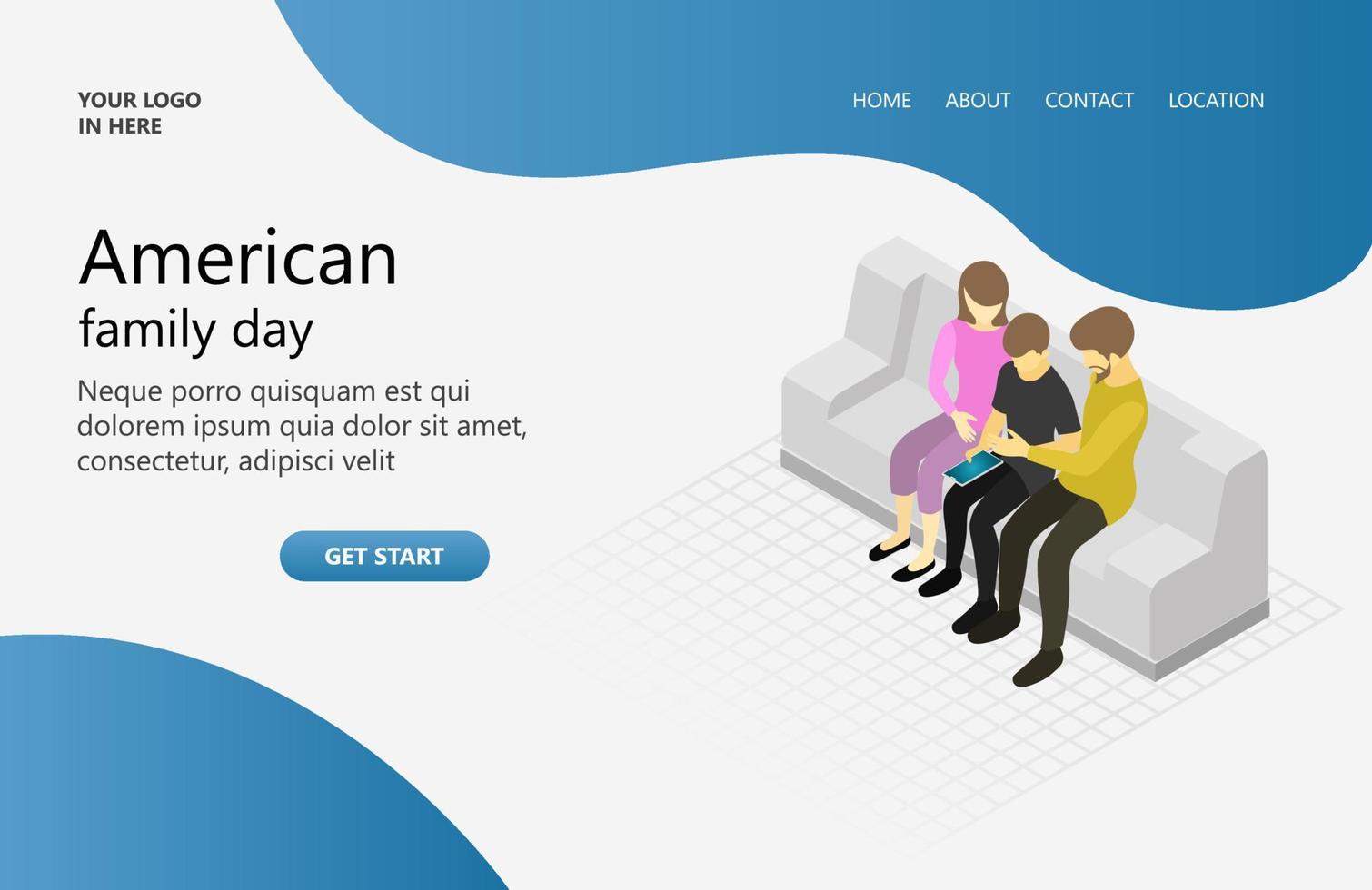 banner about american family day vector