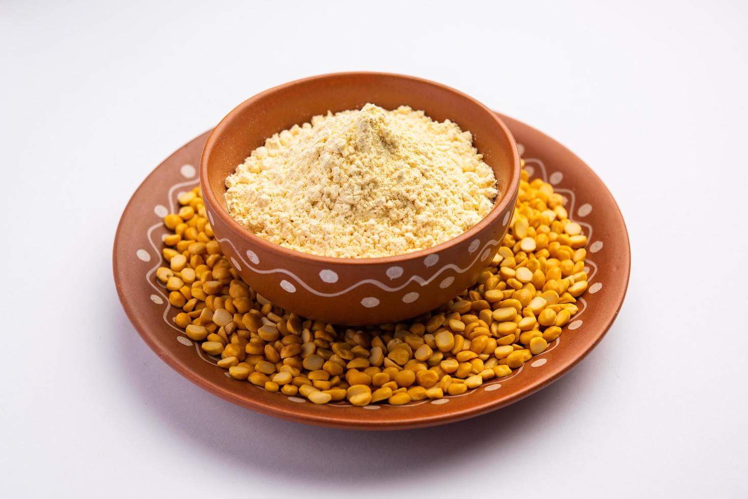 Besan, Gram Flour or chickpea flour is a powder made from ground chickpea known as Bengal gram photo