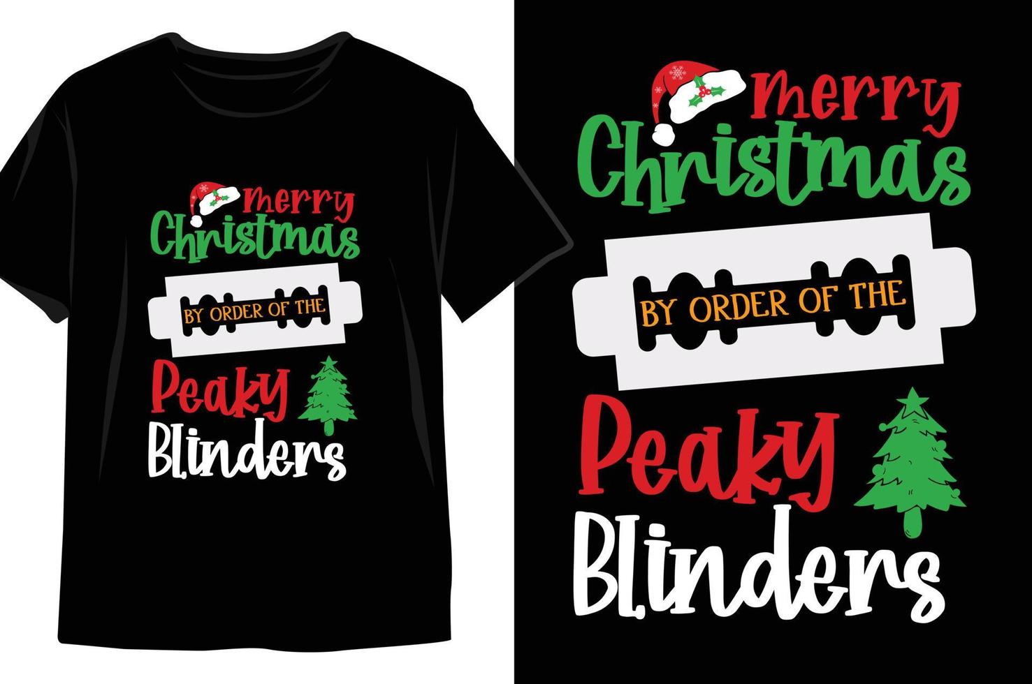 feliz navidad por orden del diseño de camiseta de navidad de peaky blinders vector