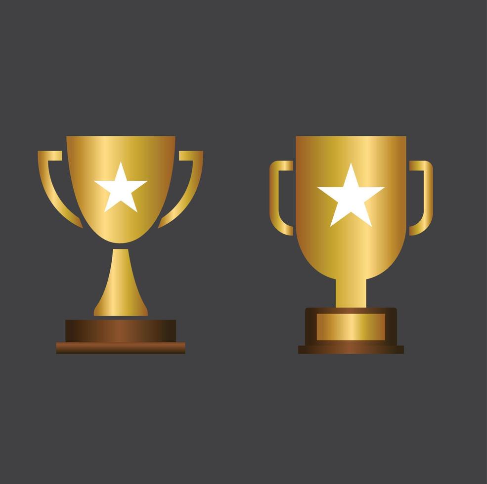 golden awards trophies and cups Free Vector