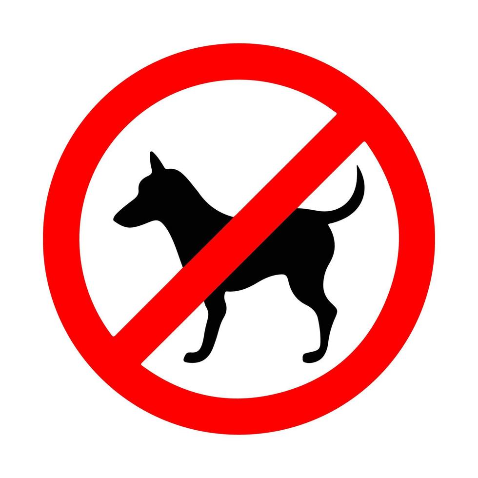 do not enter with dogs with a red forbidding sign and a flat vector icon