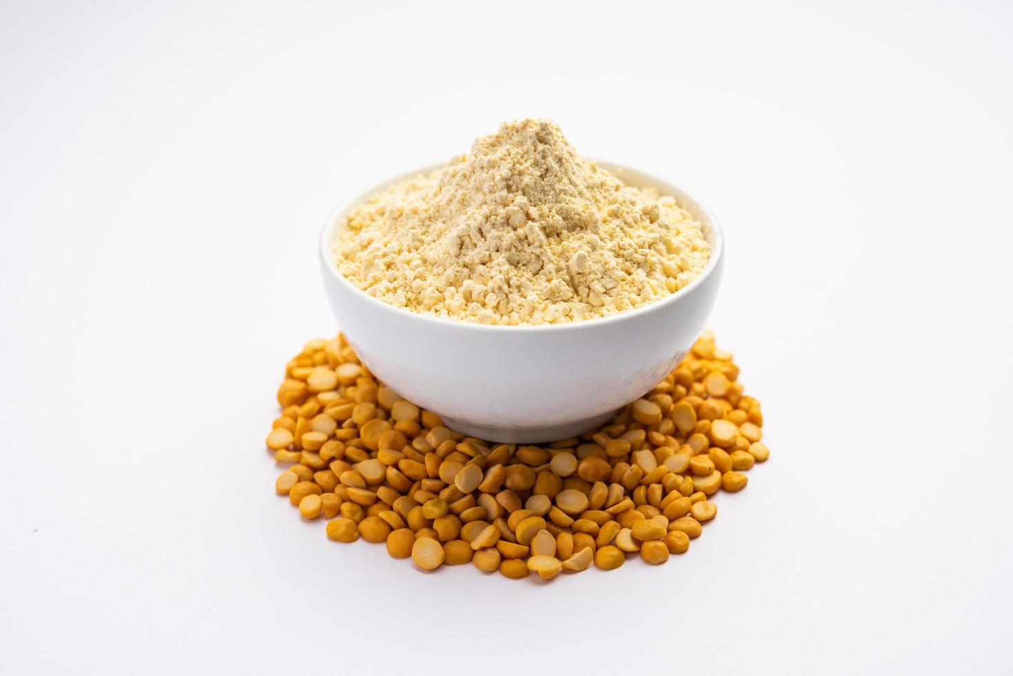 Besan, Gram Flour or chickpea flour is a powder made from ground chickpea known as Bengal gram photo