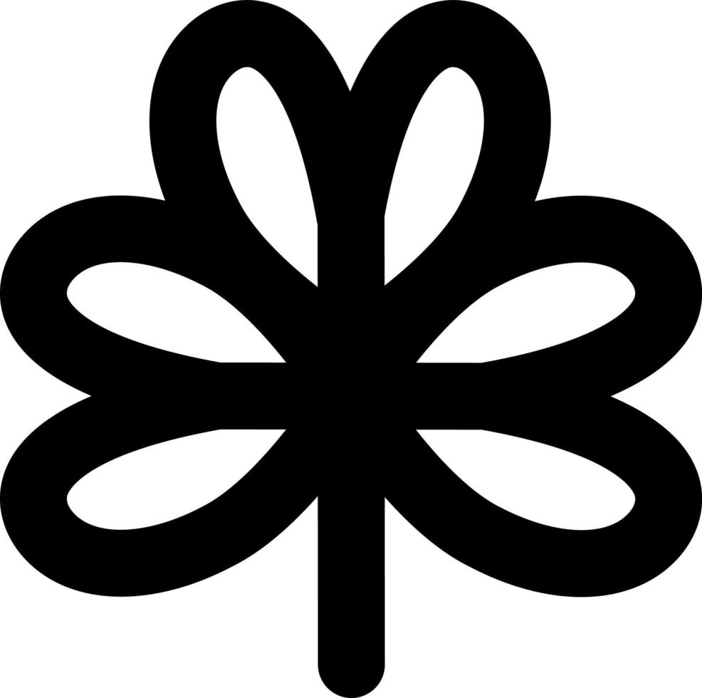 Six petals leaf, illustration, vector on white background.