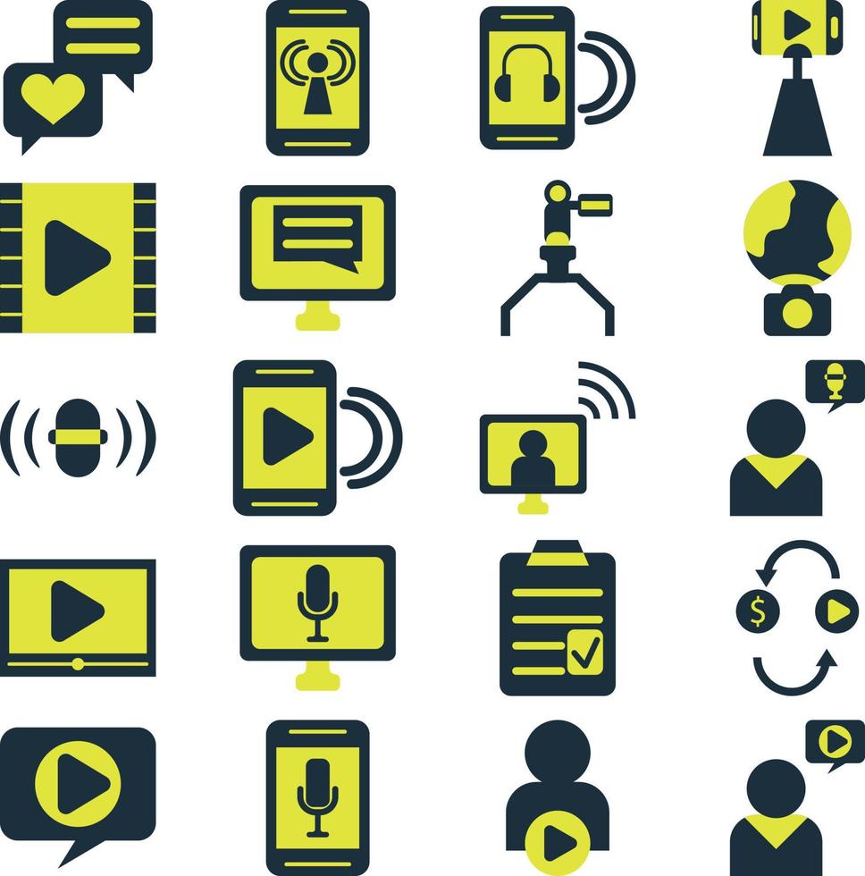 Podcast and blogging, illustration, vector on a white background.