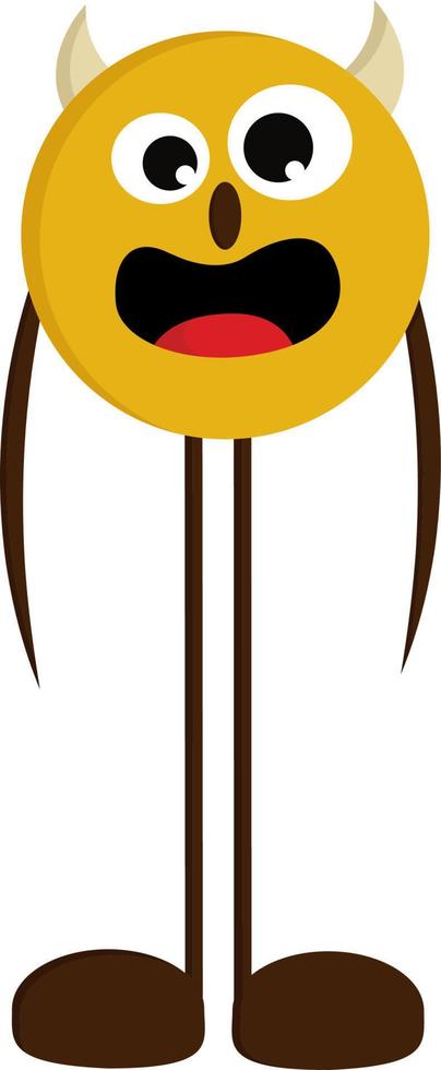 Monster with long legs, vector or color illustration.