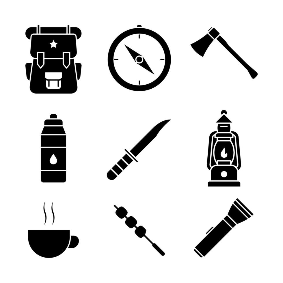 Hiking camp icon vector design templates