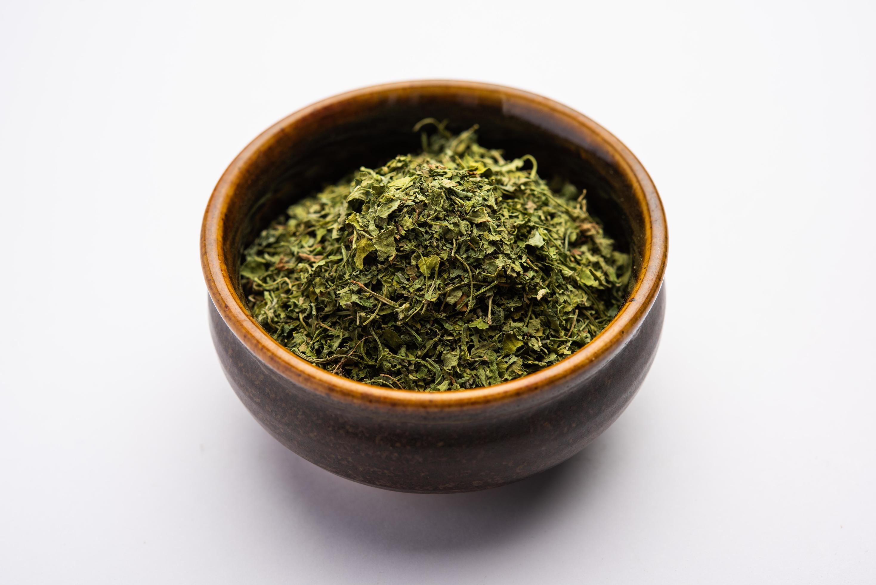 Kasuri Methi or Kasoori Methi or dried fenugreek leaves also known as