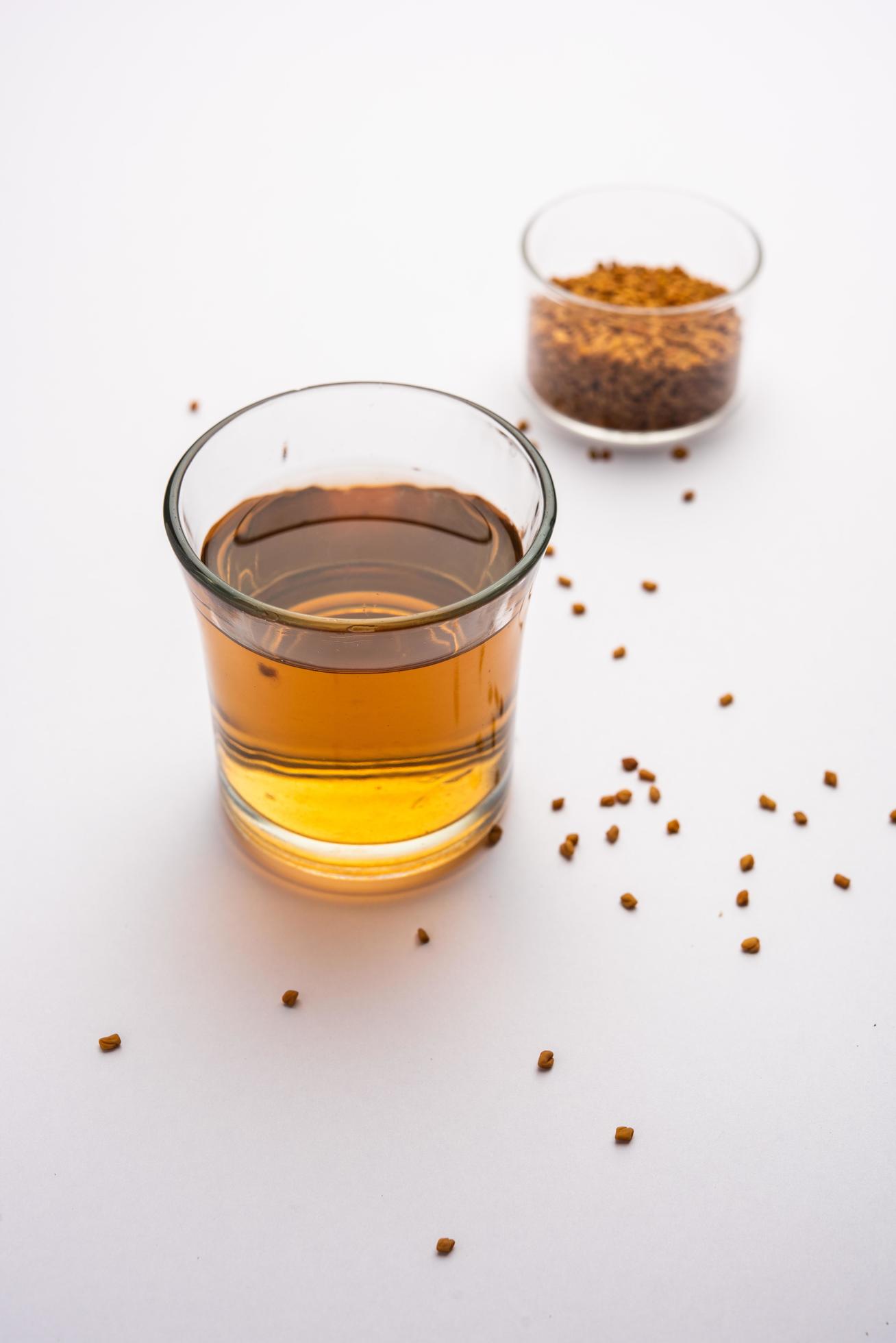 Fenugreek Seeds or Methi Dana drink by soaking it in water overnight