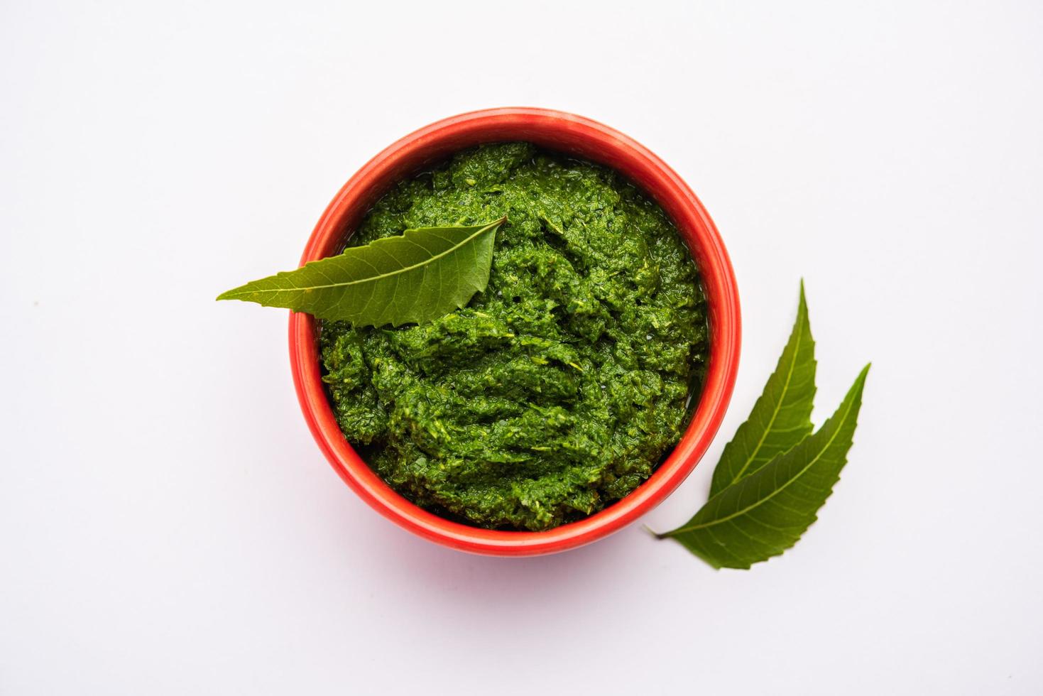 Neem Powder, paste and juice. Azadirachta indica or commonly known as nimtree or Indian lilac photo
