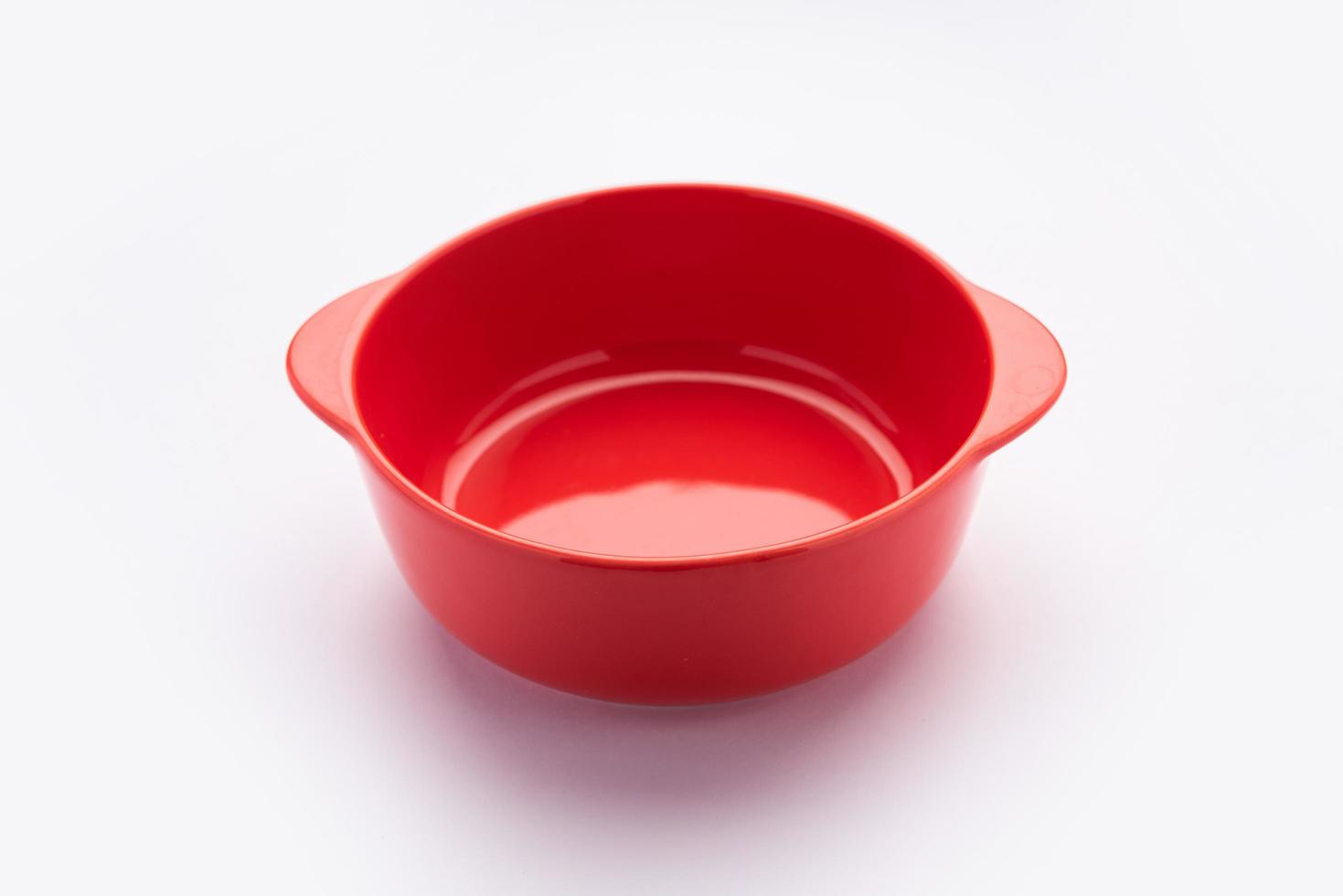 Empty Red ceramic bowl or container photo