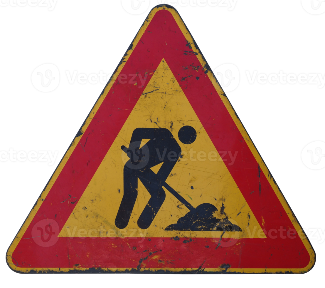 road works sign transparent PNG