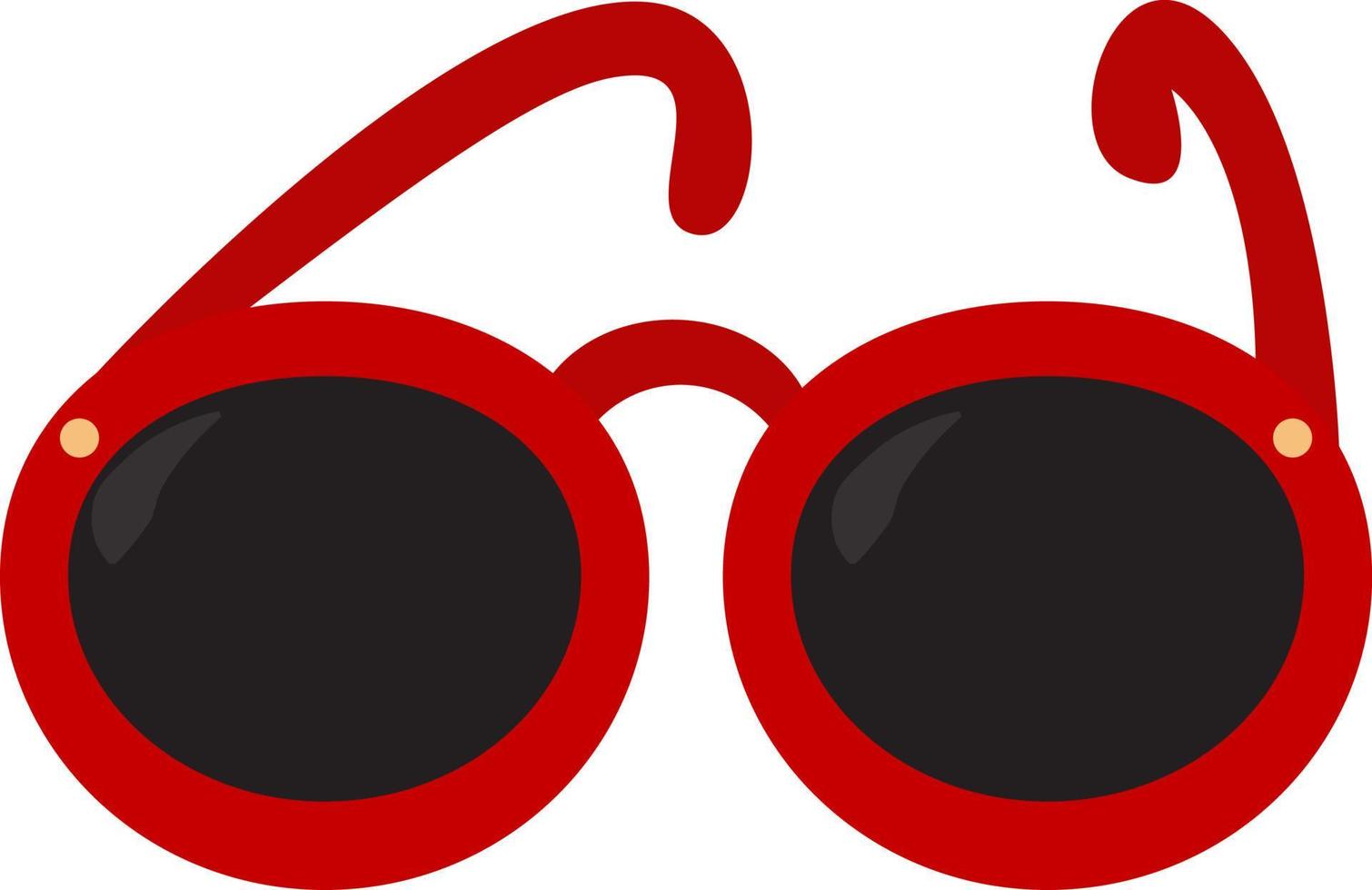 Red sunglasses, illustration, vector on white background.