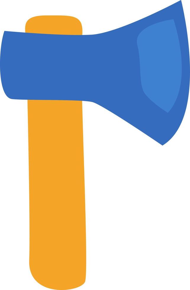Blue camping axe, illustration, vector on a white background.