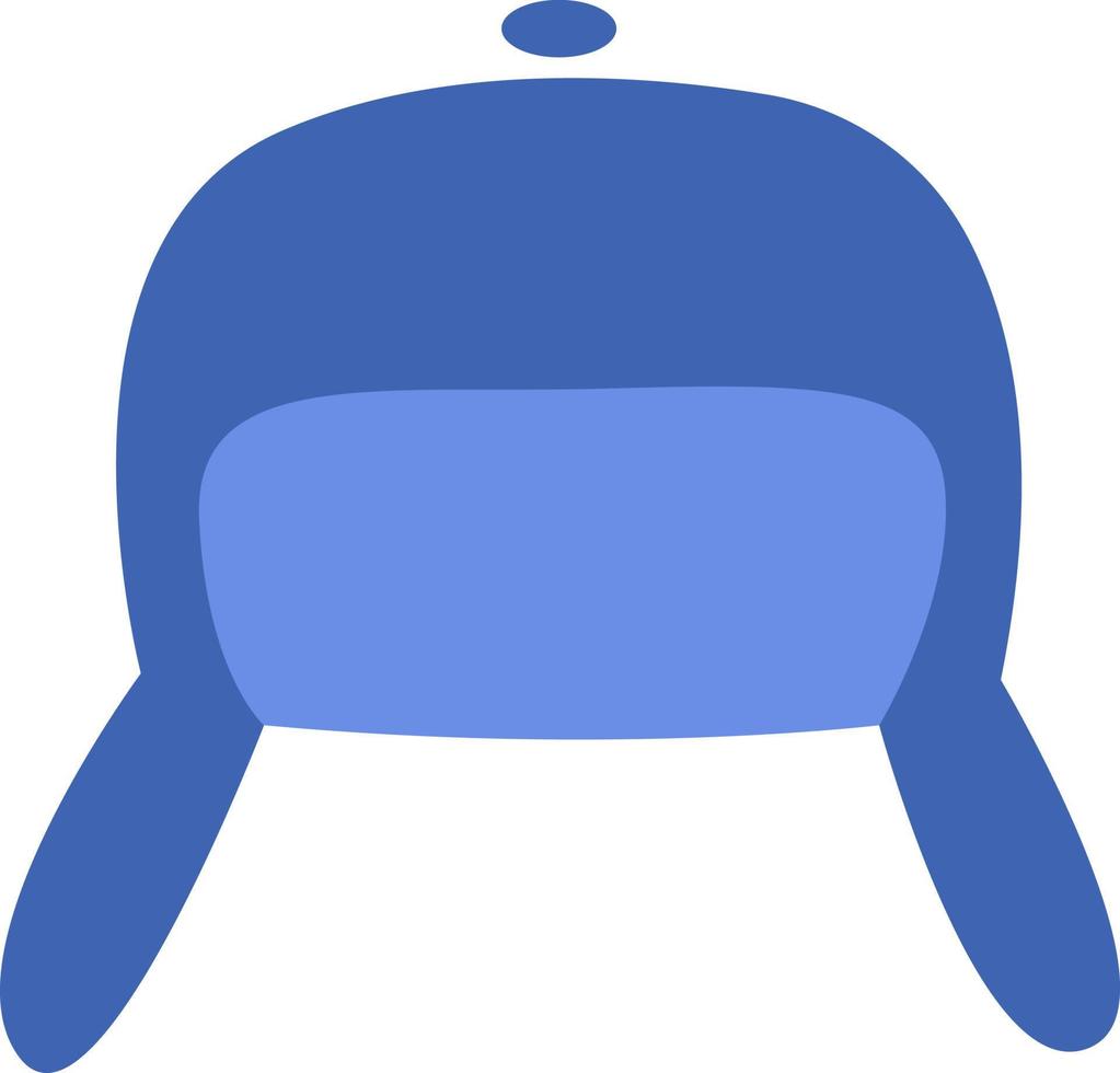Sombrero azul con orejeras, ilustración, vector sobre fondo blanco.