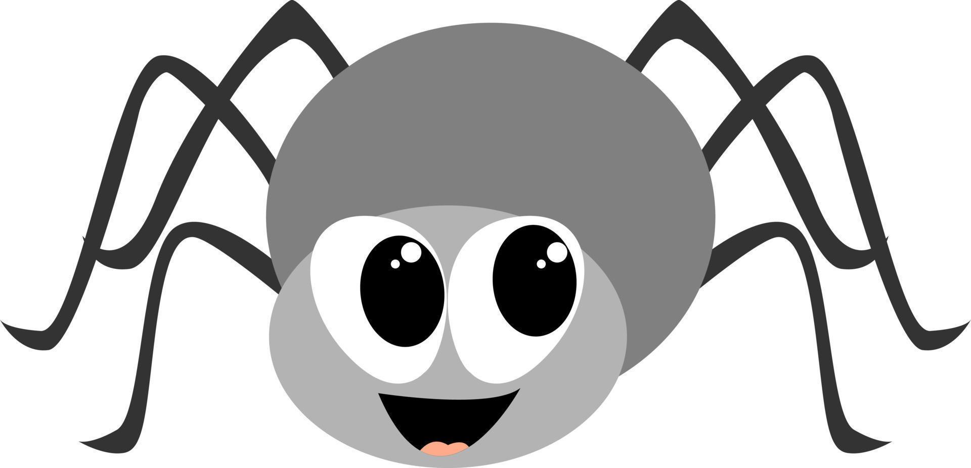 araña sonriente, ilustración, vector sobre fondo blanco.