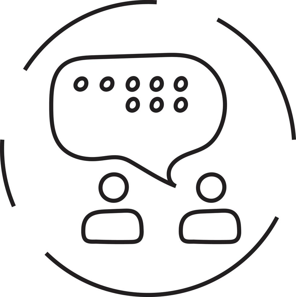 burbuja de chat de dos personas, ilustración de icono, vector sobre fondo blanco