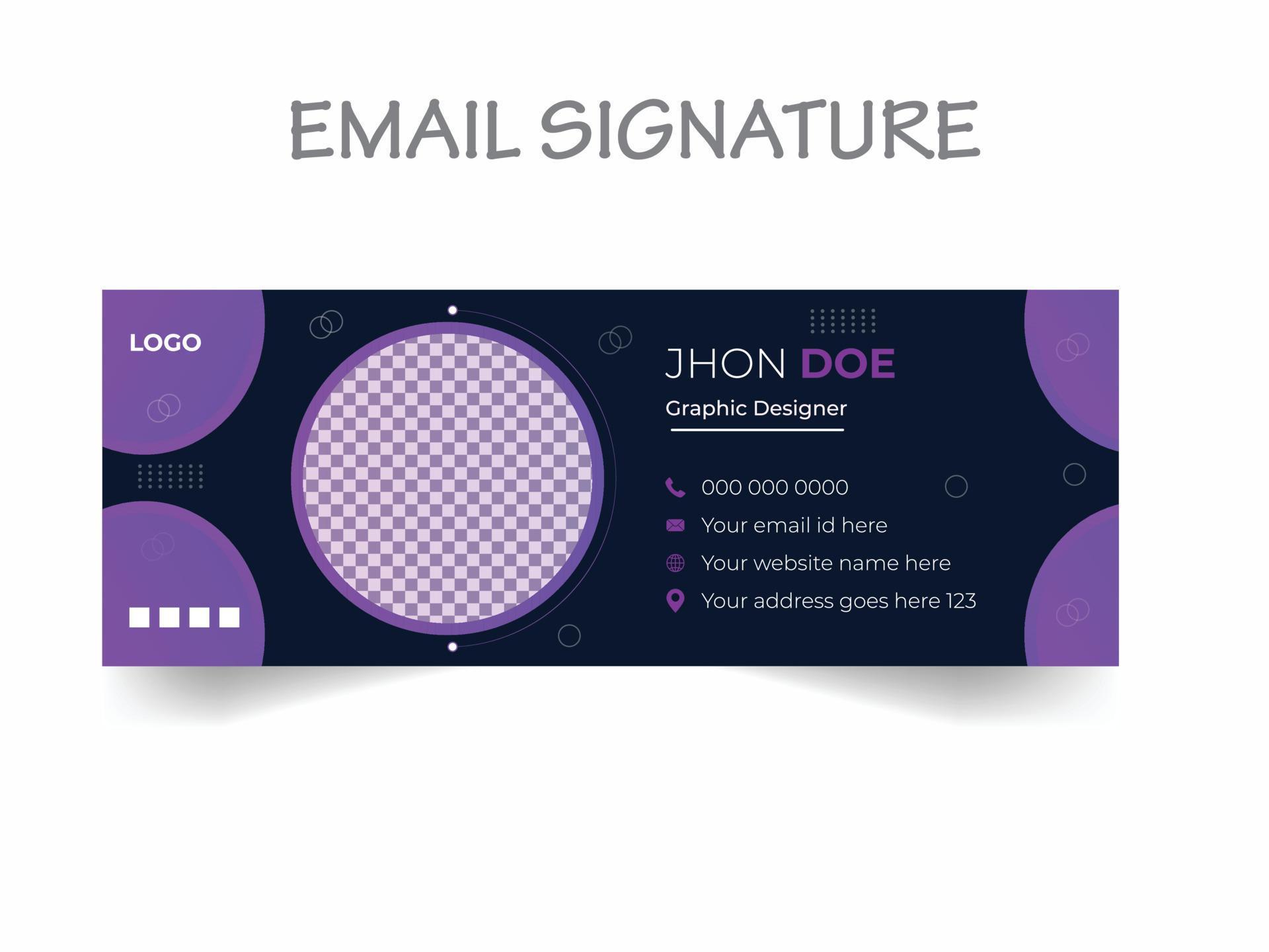 Modern email signature design template. vector professional email