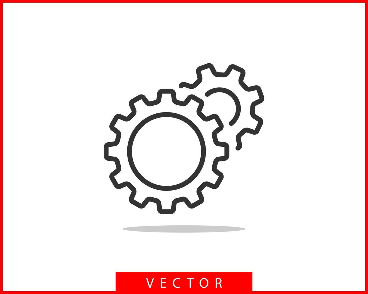 engranajes metálicos y vectores dentados. diseño plano del icono de engranaje. logotipo de ruedas de mecanismo. plantilla de concepto de rueda dentada.