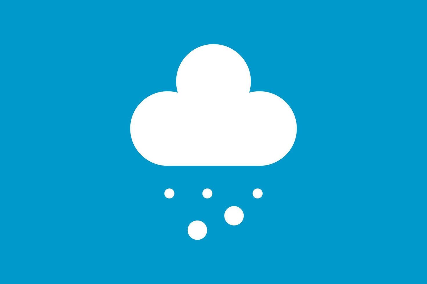 Snowy cloud at winter vector icon. Snow weather symbol