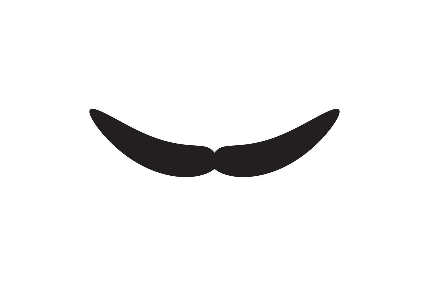 icono de vector de bigote. bigote de estilo retro negro. afeitado barbero vintage hombre cara